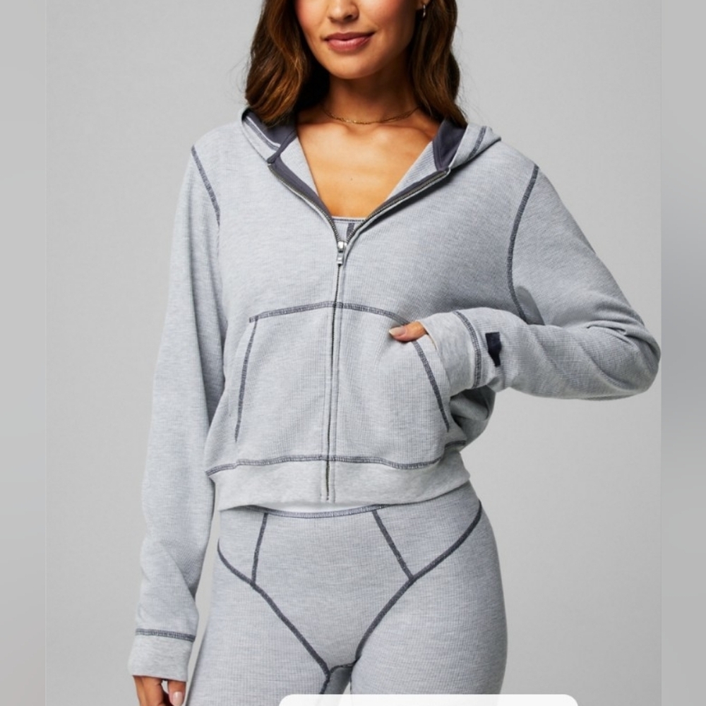 Fabletics Waffle Knit Hoodie & Joggers Set ** Like New Condition**